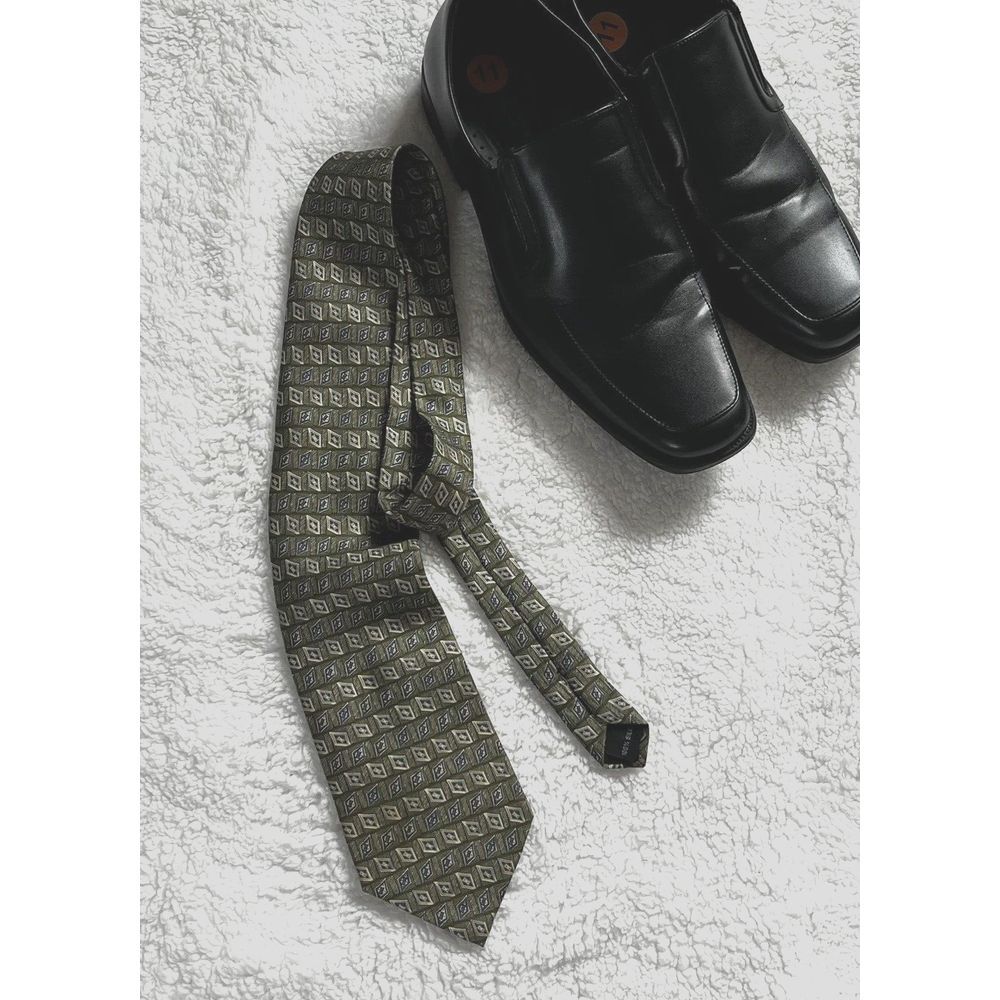 Barrington Men's Necktie Classic‎ 100% Silk Tie Olive green blue